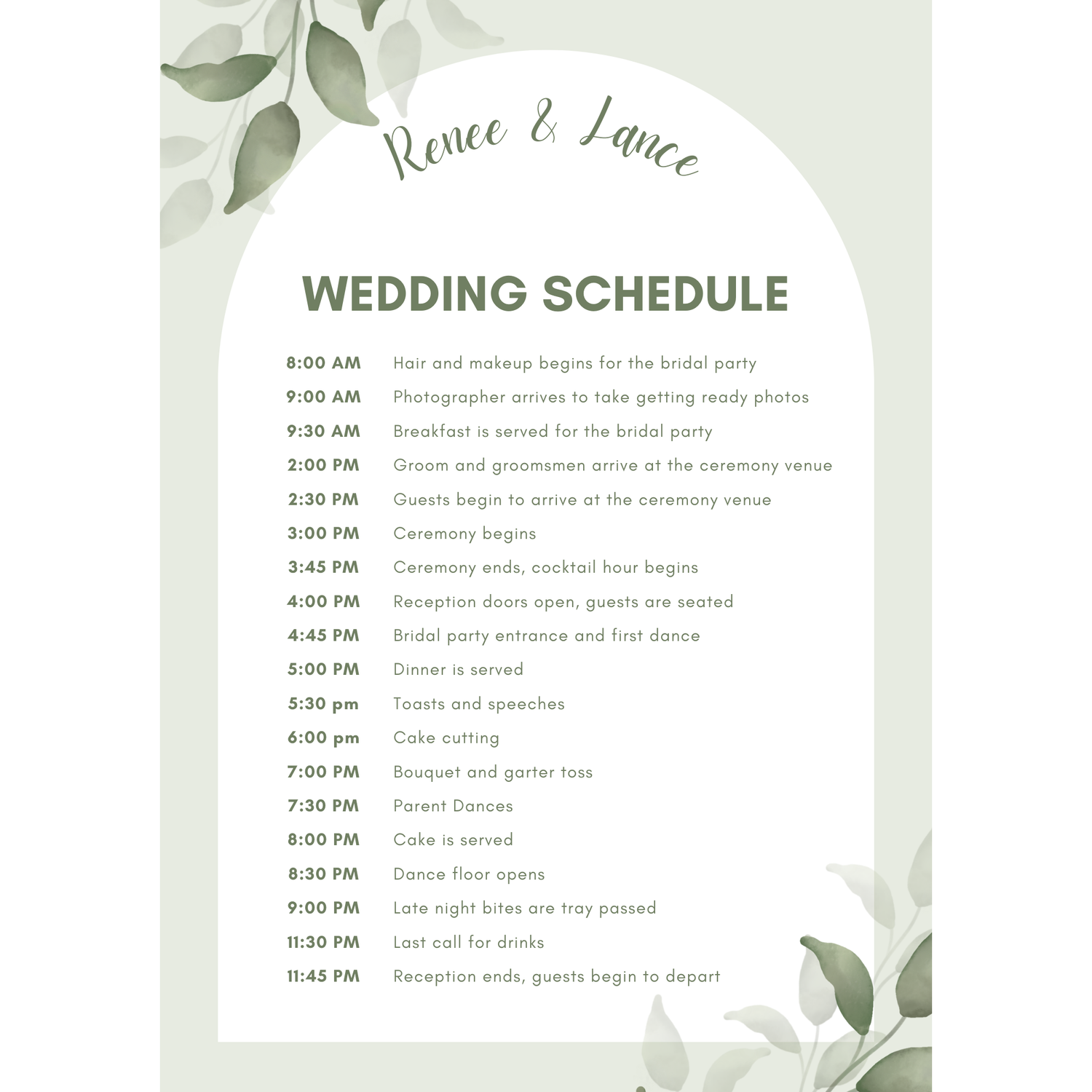 Order of the day - Running Order
