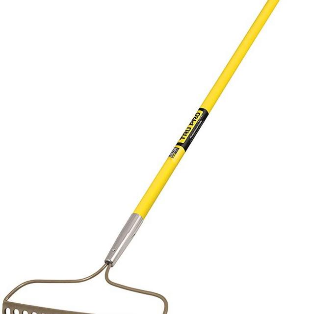 Truper 31380 Tru Pro 60-Inch 16 Teeth Forged Bow Rake, Fiberglass Handle, 10-Inch Grip