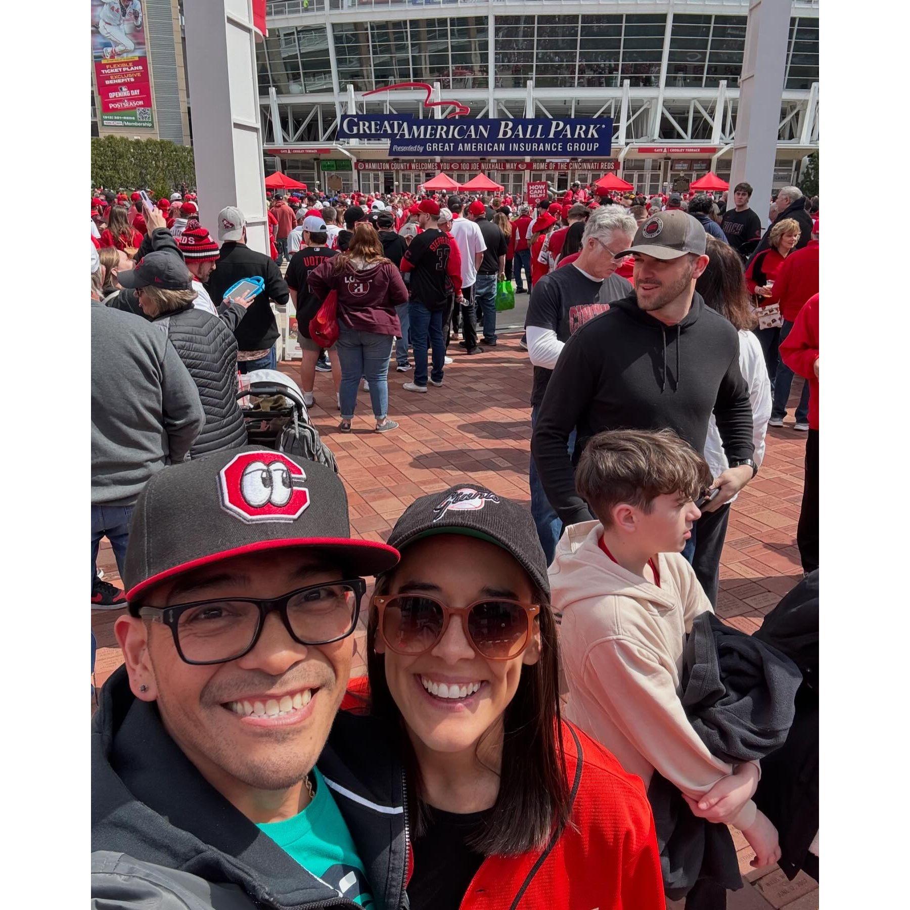 bucket list item, first MLB opening day in Cincinatti!