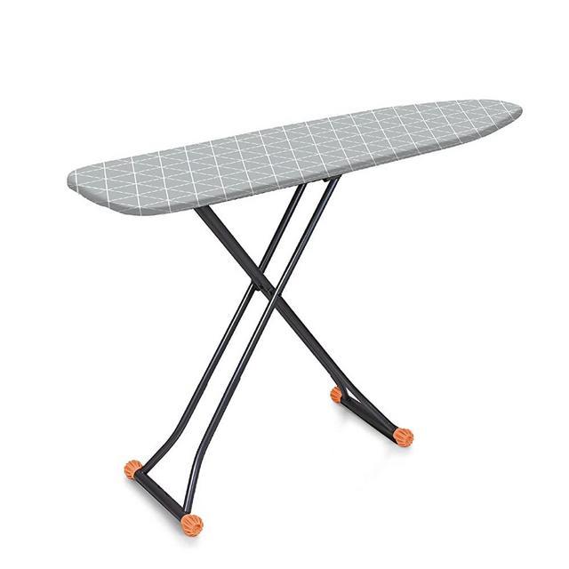 happhom Standard Size Deluxe T-Leg 15 x 54 Ironing Board with Extra Thick Heavy Duty Padded Cotton Cover, Height Adjustable, Extreme Stability, Solid Four-Legged Frame