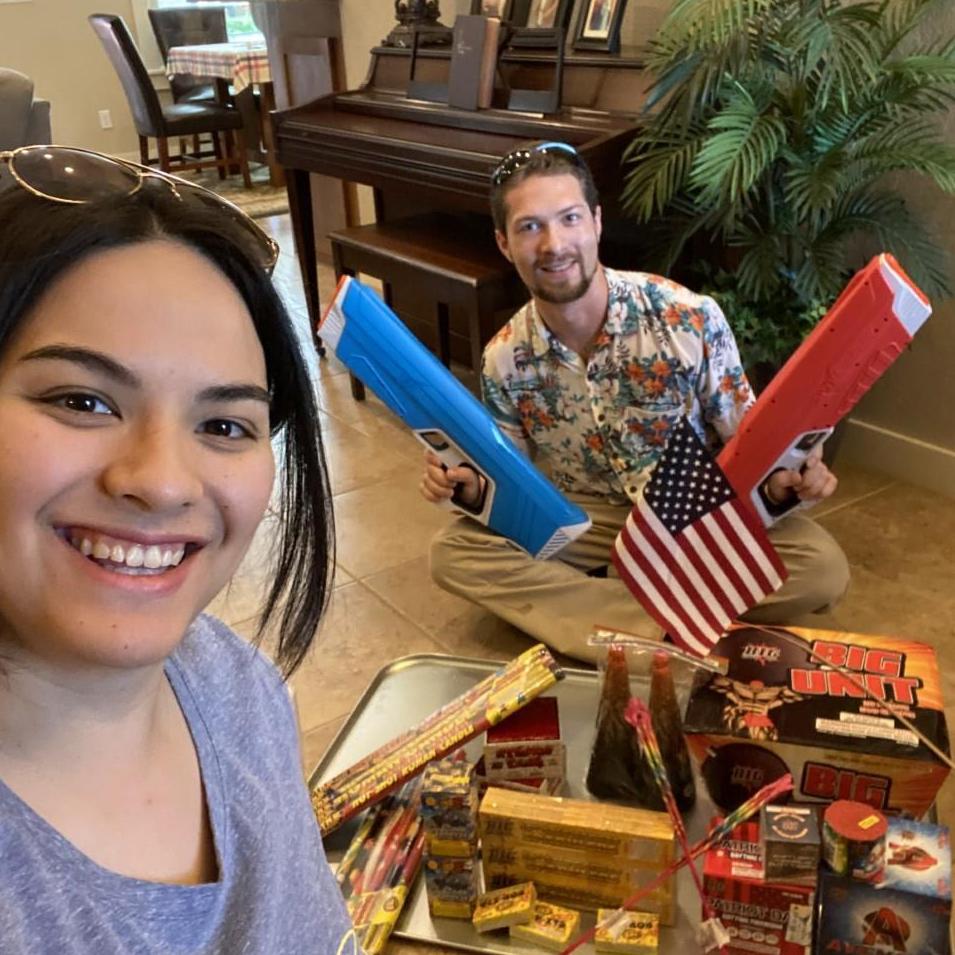First 4th of July together! We were in charge of the fireworks show!