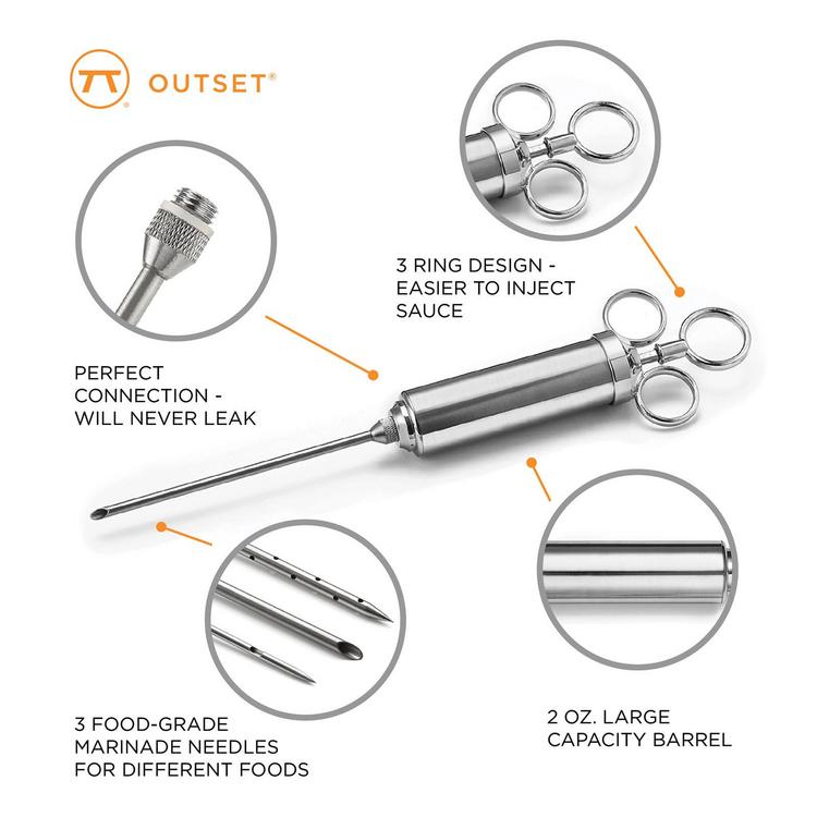 Expert Grill Stainless Steel Marinade Injector Set, 2OZ Capacity, 3 Pieces