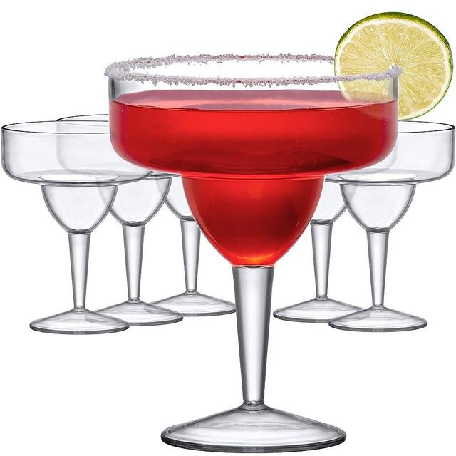 Amazing Abby - Peggy - 18-Ounce Plastic Margarita Glasses (Set of 6), Plastic Cocktail Glasses, Reusable, BPA-Free, Shatter-Proof, Dishwasher-Safe, Perfect for Poolside, Outdoors, Camping, and More