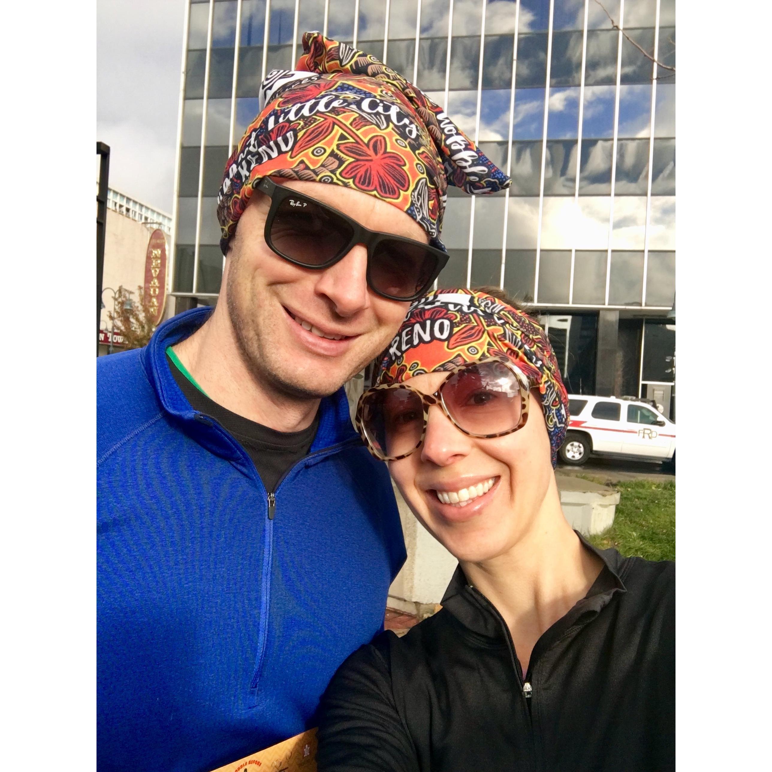 Our quality time is often spent exercising. Our first 10K Turkey Trot!