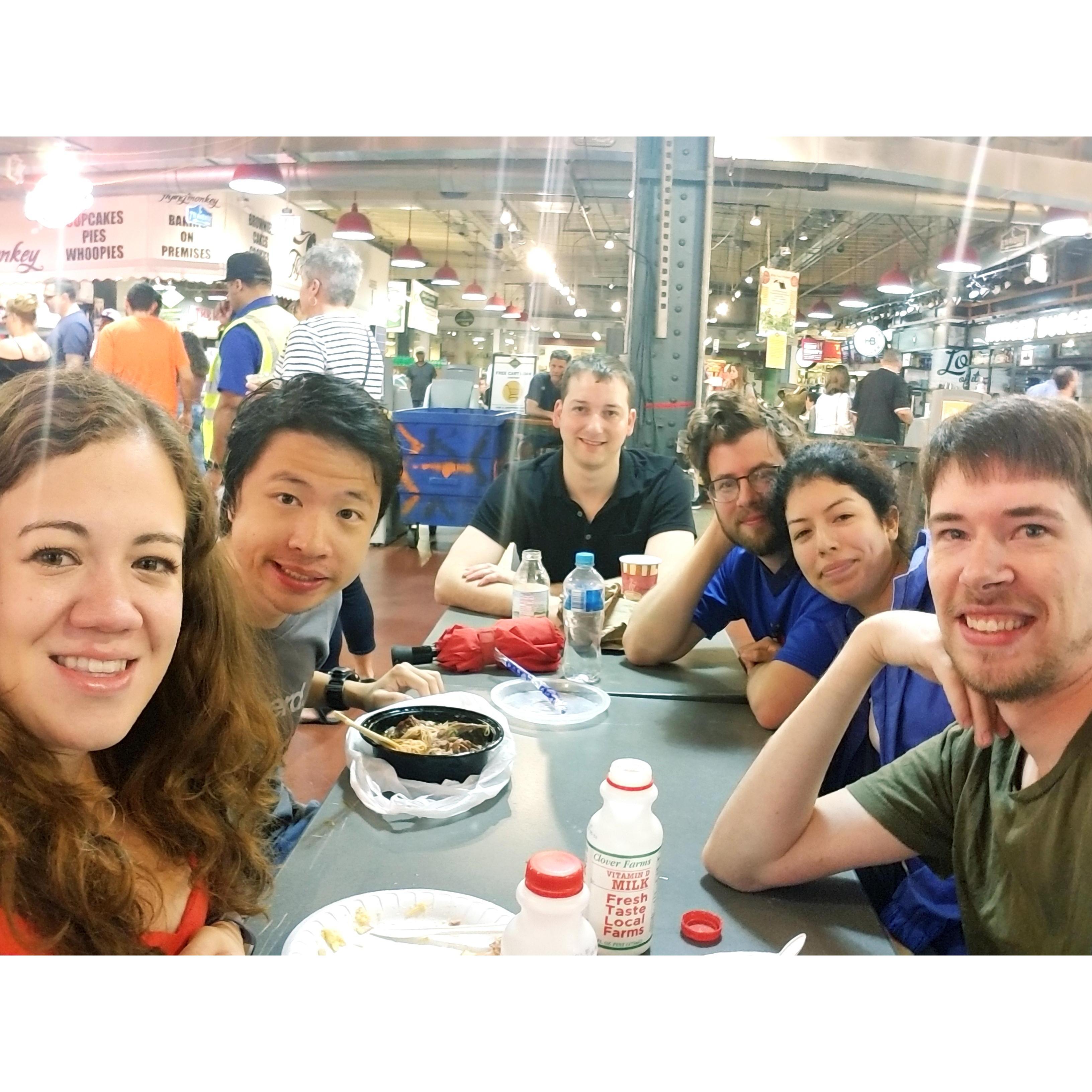 In Philadelphia with JC Wan, David Sangillo, Zack Kohn, and Jackie Flores. (Gabe Calderon is here too, waiting for his food)