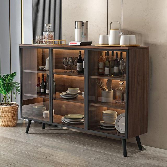 Contemporary Wood & Glass China Cabinet