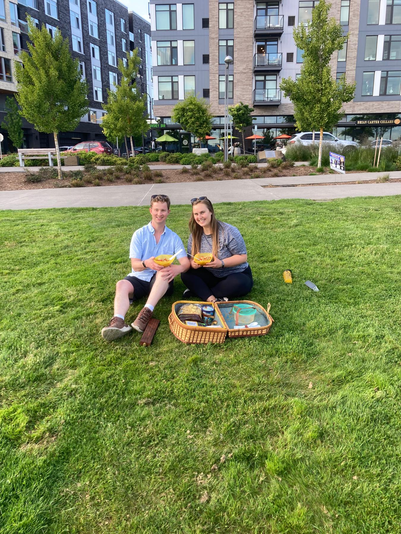 Picnic at the Vancouver waterfront.