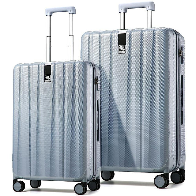 Hanke 20/29 Inch 2 Piece Luggage Sets PC Lightweight Hardshell Suitcases with Spinner Wheels & TSA Lock, Extra Large Rolling Travel Luggage, Nestable Storage 2 Piece Set 20/29(Gray)