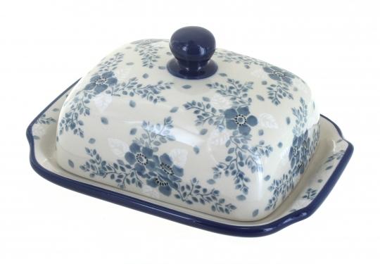 Blue Fleur Butter Dish