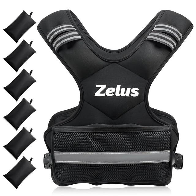 ZELUS Weighted Vest for Men and Women | 4-10lb/11-20lb/20-32lb Vest with 6 Ironsand Weights for Home Workouts | Adjustable Body Weight Vest Exercise Set for Cardio and Strength Training