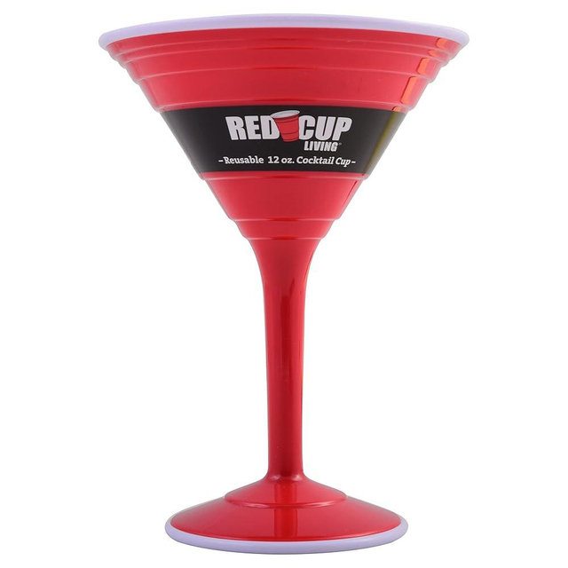 Red Cup Living Reusable Cocktail Cup, 12-Ounce, Red