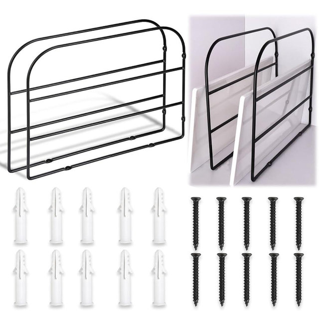 6 Pack Base Cabinet Tray Dividers Sheet Pan Rack 12x9 Inches Baking Black Metal Organizer for Wall Kitchen Cabinets (6)