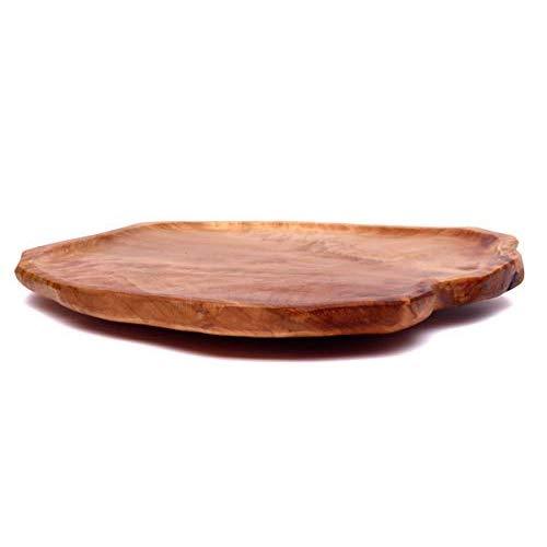 Driini Premium Handmade Root Wood Lazy Susan Turntable - Large Rustic Wooden Serving Platter Cheese Board (16")
