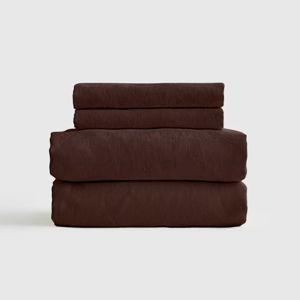 Organic Brushed Cotton Sheet Set in Espresso