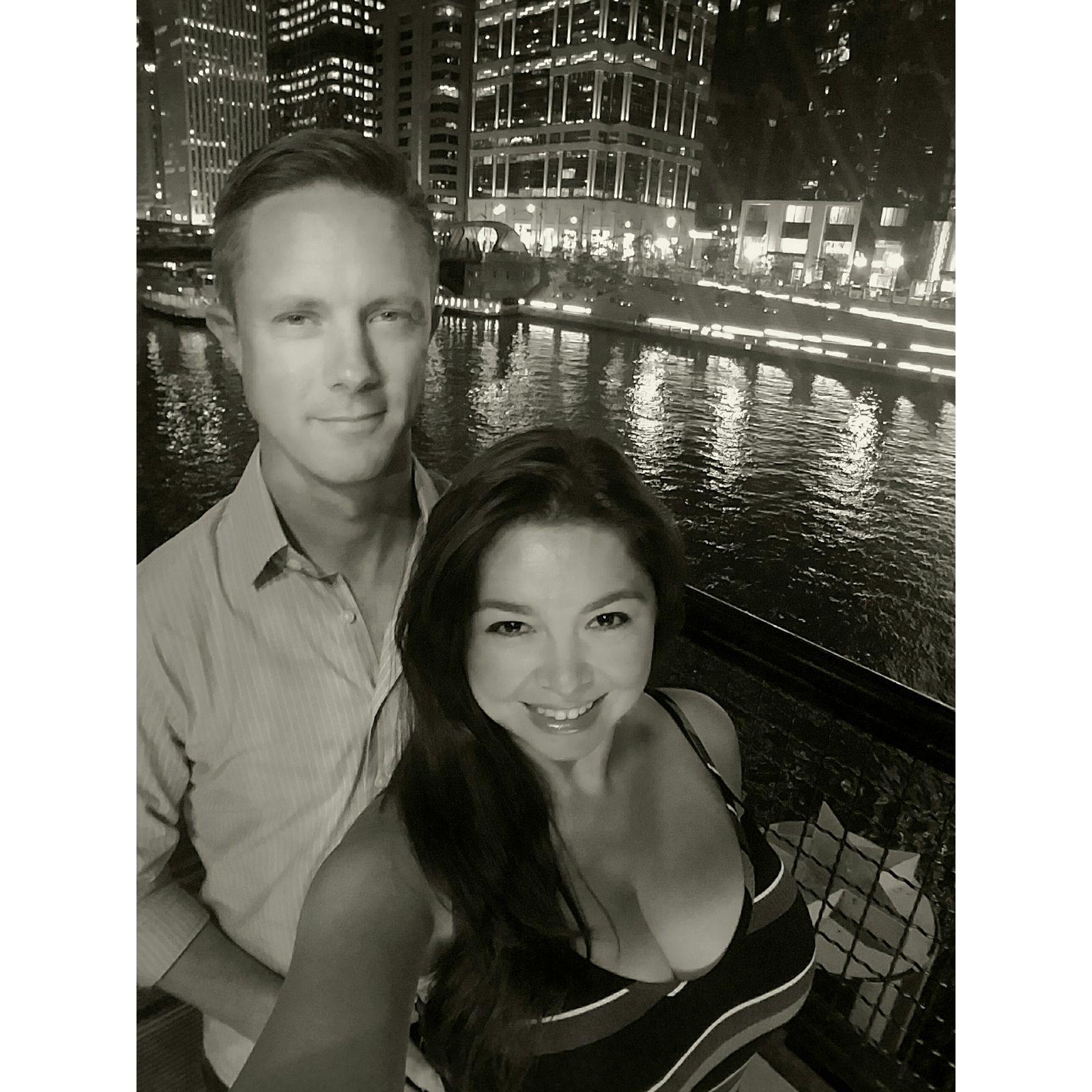 Our first anniversary - the Chicago River- July 2018