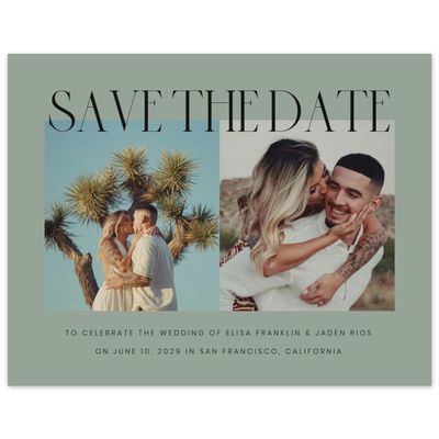 Sage, Green Wedding Digital Save the Date - Garrett Multiphoto