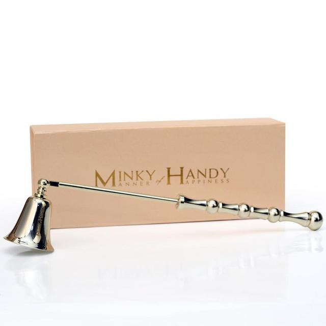 MINKY HANDY Luxury Candle Snuffer Accessory - Brass Design - Safely Extinguish Candle Flames - Home Decor and Gift for Candle Lover (Silver)