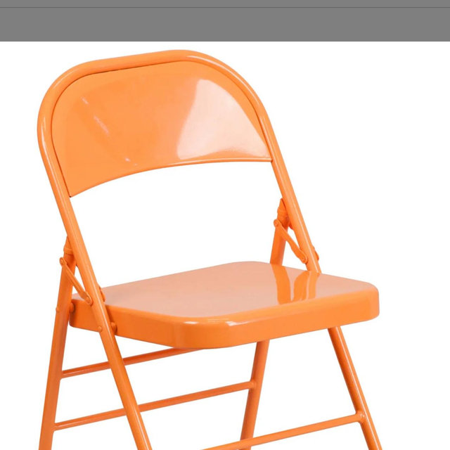 HERCULES COLORBURST Series Triple Braced & Double Hinged Metal Folding Chair