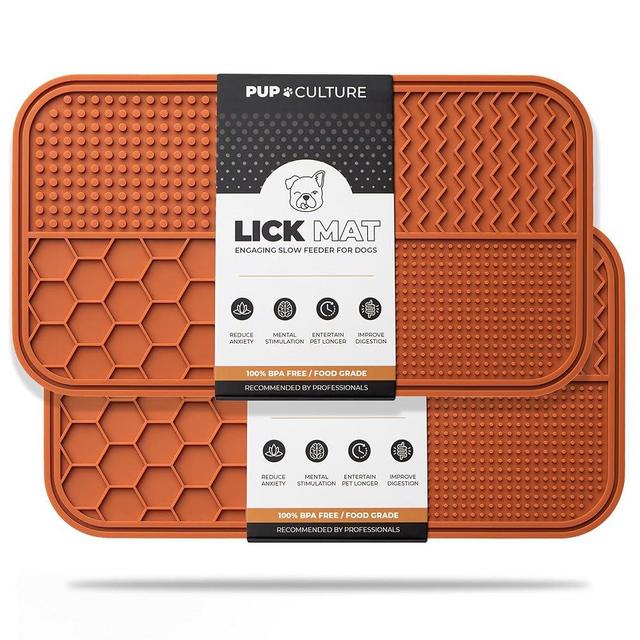 Pup Culture Dog Lick Mat for Dogs (2 Pack), Feeding Pad for Anxious Pets Plus 4 Different Puzzles for Mental Stimulation for Dogs - Supports Mental, Dental, and Digestive Health - Heavy Duty