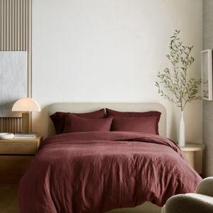 Linen Duvet Cover Set (King/Cal King, Burgundy)