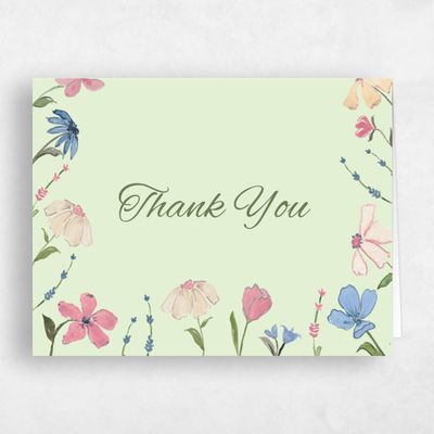 Light Green Wedding Thank You - Mireille Landscape