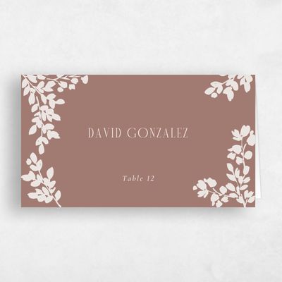 Chestnut, Brown Wedding Place Card - Calla