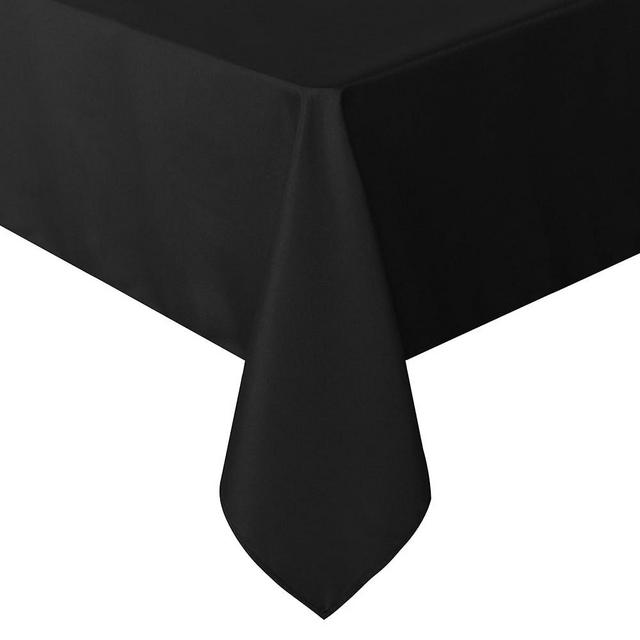 sancua Rectangle Tablecloth - 60 x 120 Inch - Stain and Wrinkle Resistant Washable Polyester Table Cloth, Decorative Fabric Table Cover for Dining Table, Buffet Parties and Camping, Black
