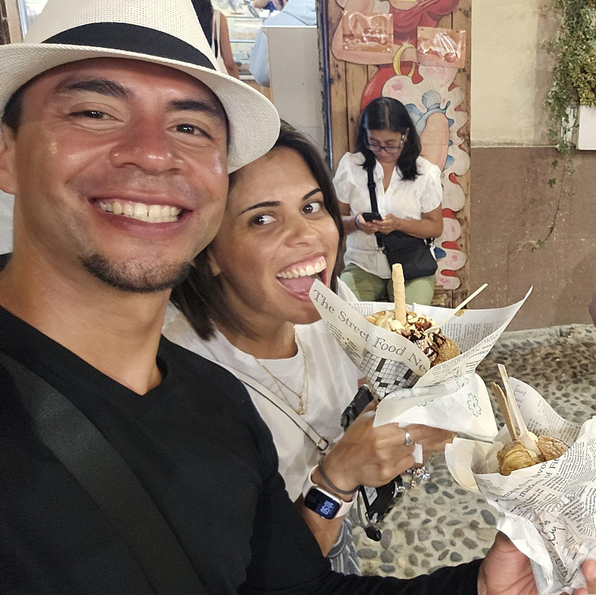 We love desserts as you can see especially a chocolate croissant with nutella with ice cream