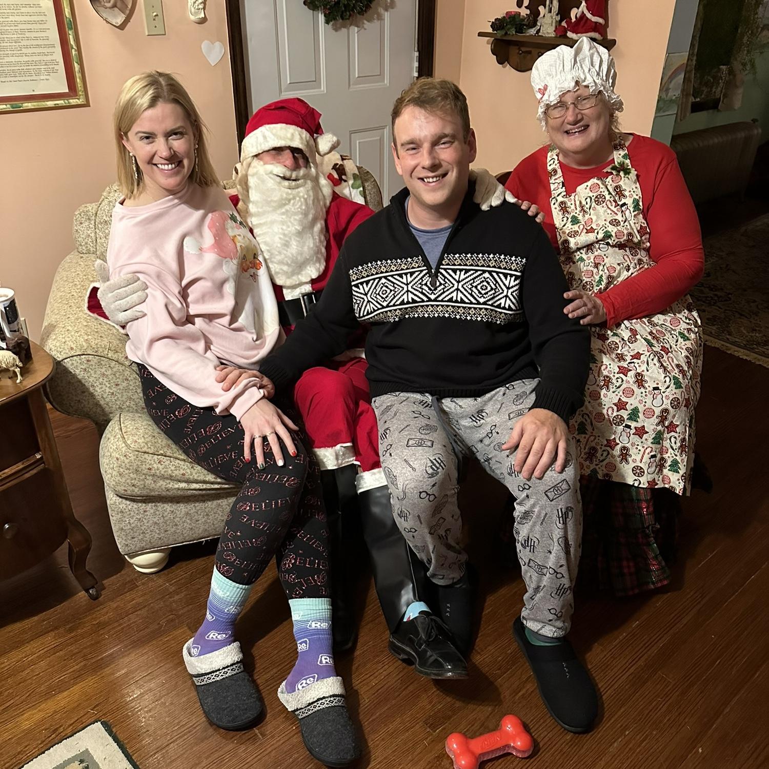 Family Christmas traditions with Santa & Mrs Claus in Orchard Park, NY. This authentic Santa suit has been in the Coverley fam for nearly 75 years!