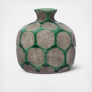 Polka Dotted Terracotta Gourd Vase