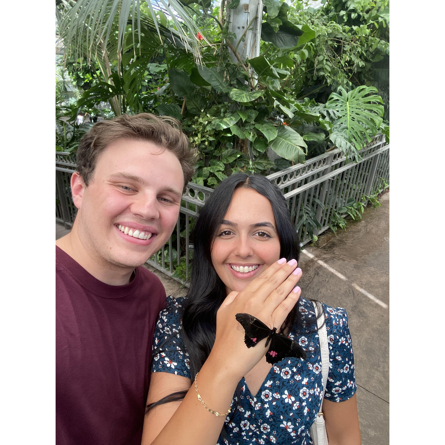 Here was the first picture we took together from one of our first dates at the Butterfly Biosphere.
