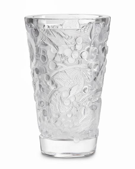 Lalique Clear Merles and Raisins Vase