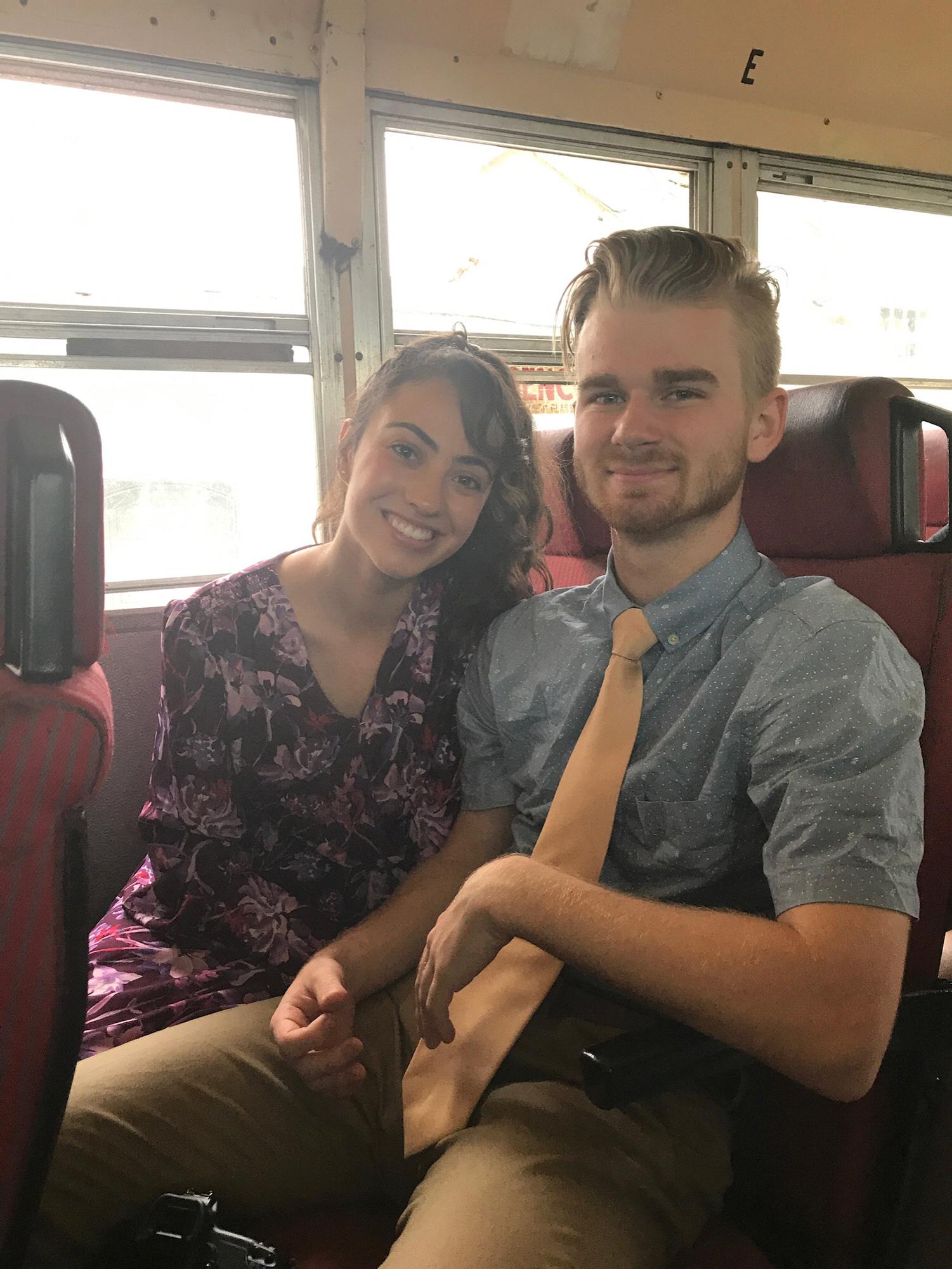 Easter 2018 - The night before, Jonathan shared his heart and feelings for the first time on a 15 hour bus ride to Sara in those seats!