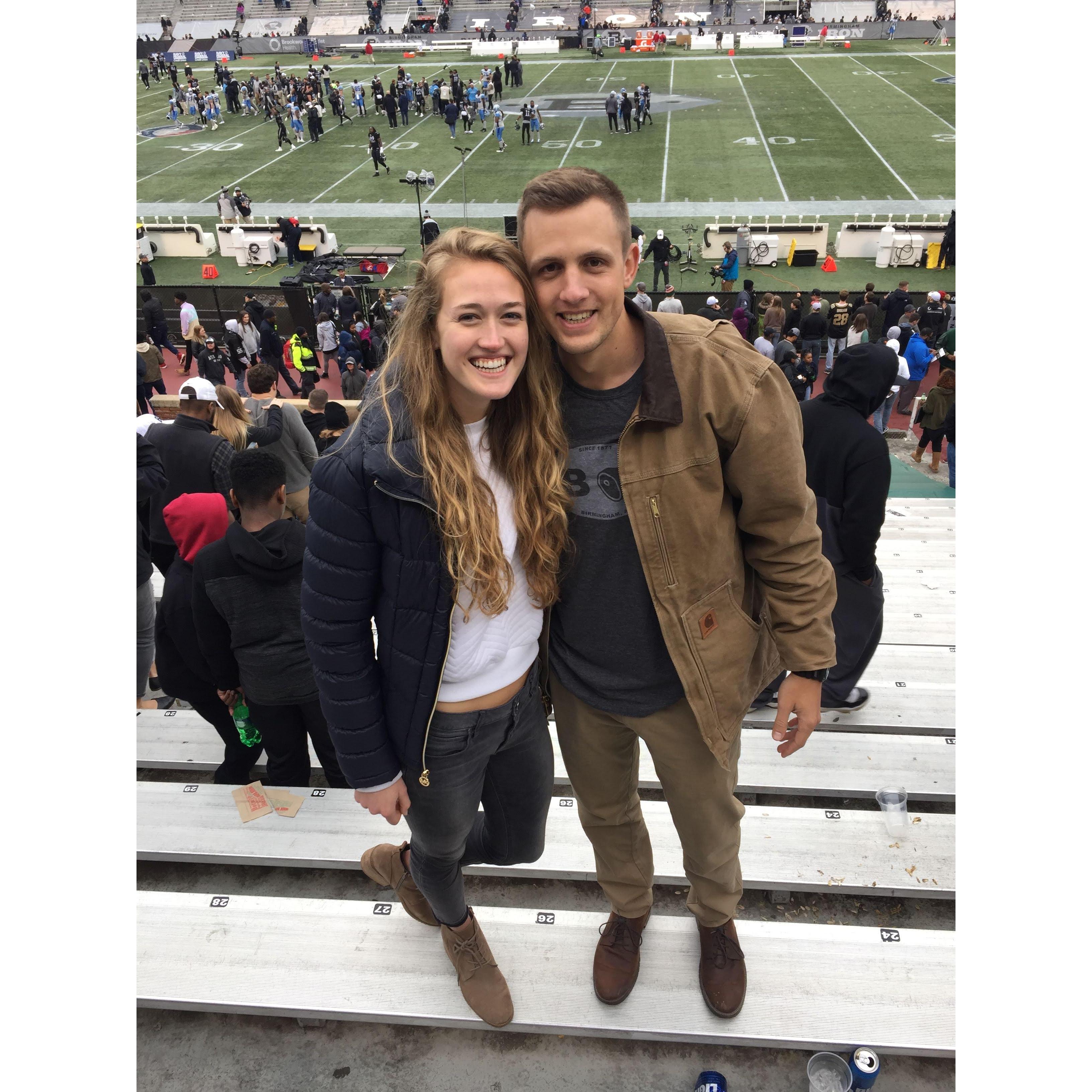 3rd date weekend at a football game in Birmingham, AL