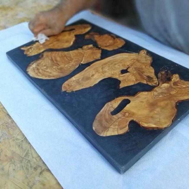 Epoxy and Olivewood Challah Board
