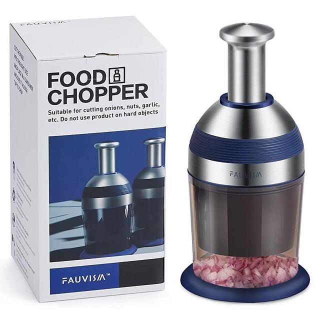 Fauvism Non-Slip Stainless Steel Food Chopper Vegetable Cutter Onion Garlic Nut Choppers