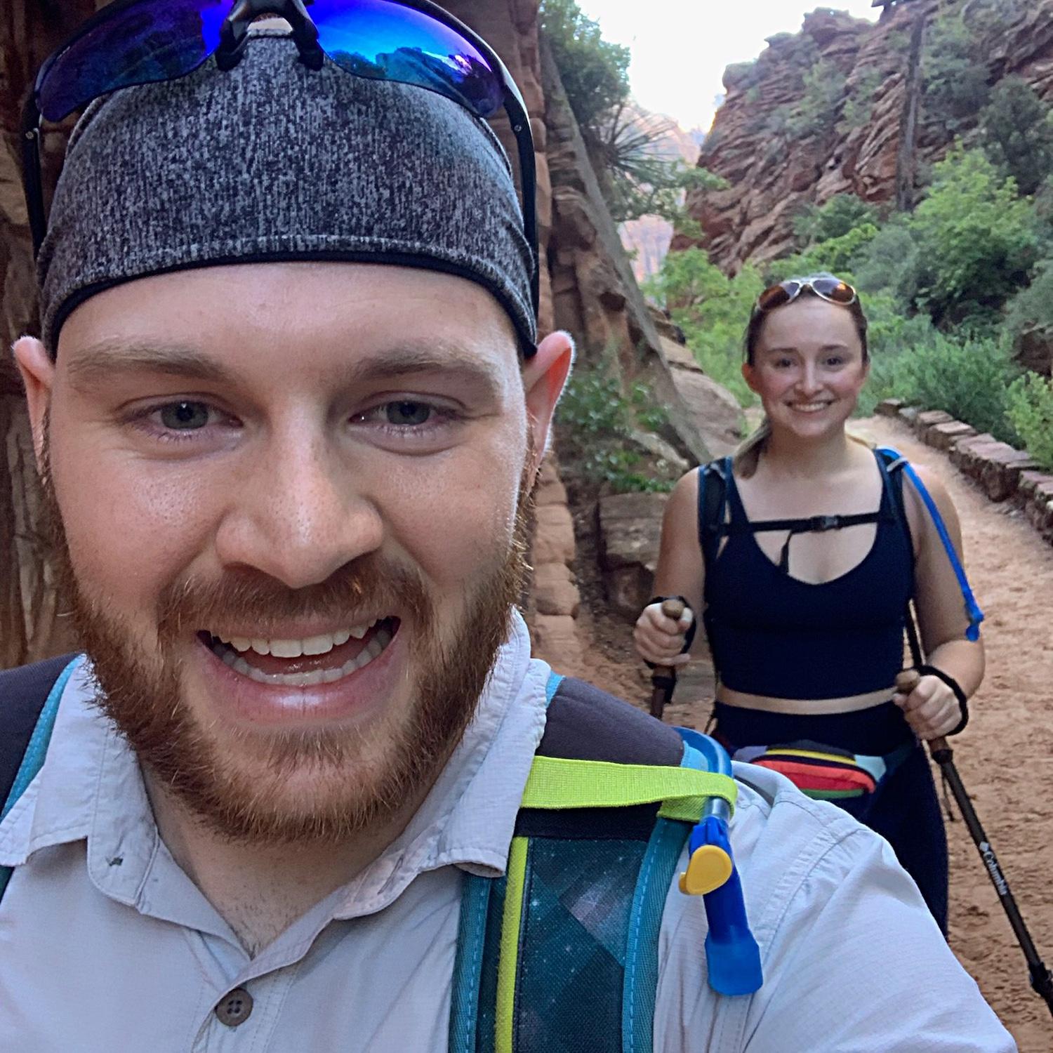 Hiking through Zion
