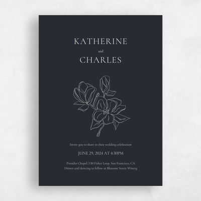Ebony, Black Wedding Invitation - Ahlers Portrait
