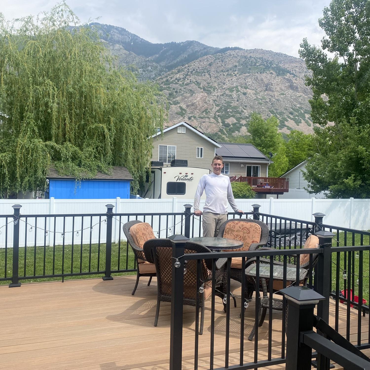 We built our deck together with the help of Eric's parents