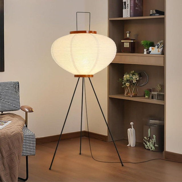 CMHSYTKE Paper Floor Lamp, Noguchi Rice Paper Lamp for Wabi Sabi Decor, Akari Paper Floor Lamp for Bedroom/Living Room