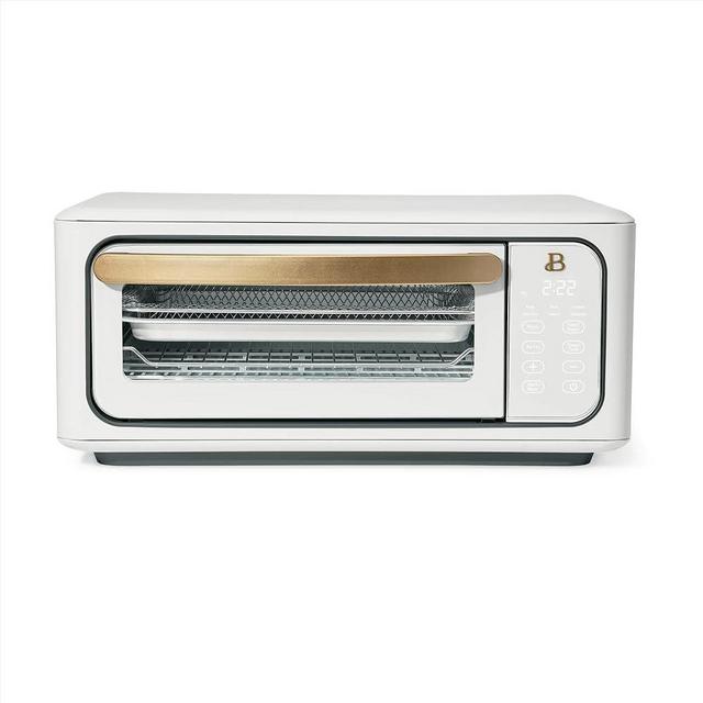 Beautiful 9-Slices Infrared Air Fry Toaster Oven, 1800W, Digital Display, Convection Cooking, 10 Preset Functions by Drew Barrymore (White Icing)