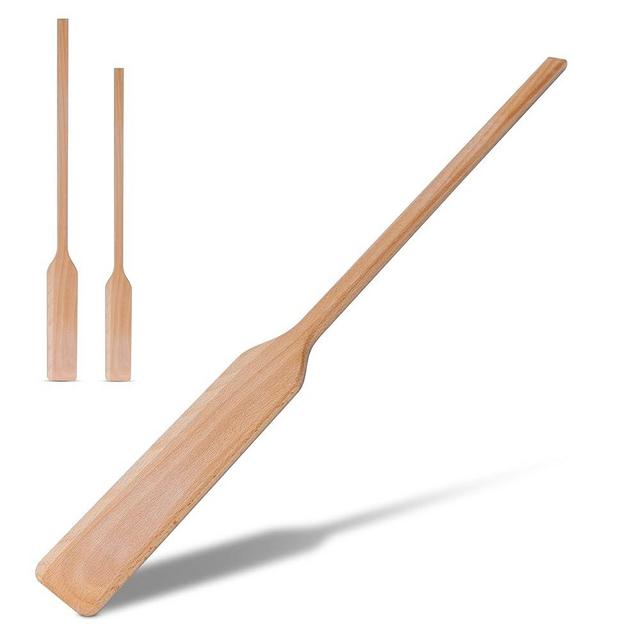 Flat Wooden Spatula for Cooking - 24" Long Wooden Stirring Paddle for Cooking, Mixing, Brewing in Big Stock Pots, Hand-Held Beech Wood Pot Stirrer Wooden Spoon for Kitchen Decor