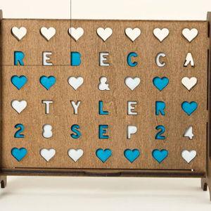 Personalized Hearts Four-Across Game