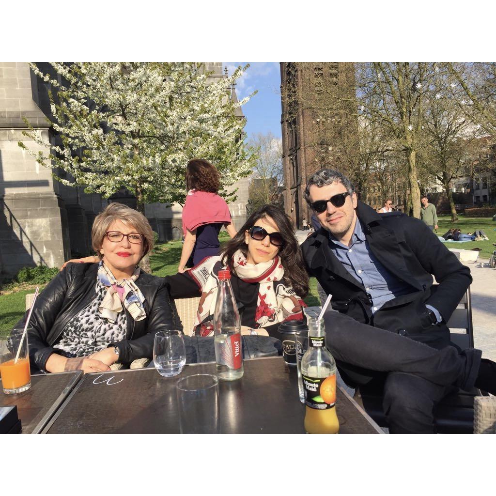 With the wonderful woman who set us up in Lille. We miss you very much, Hedi.