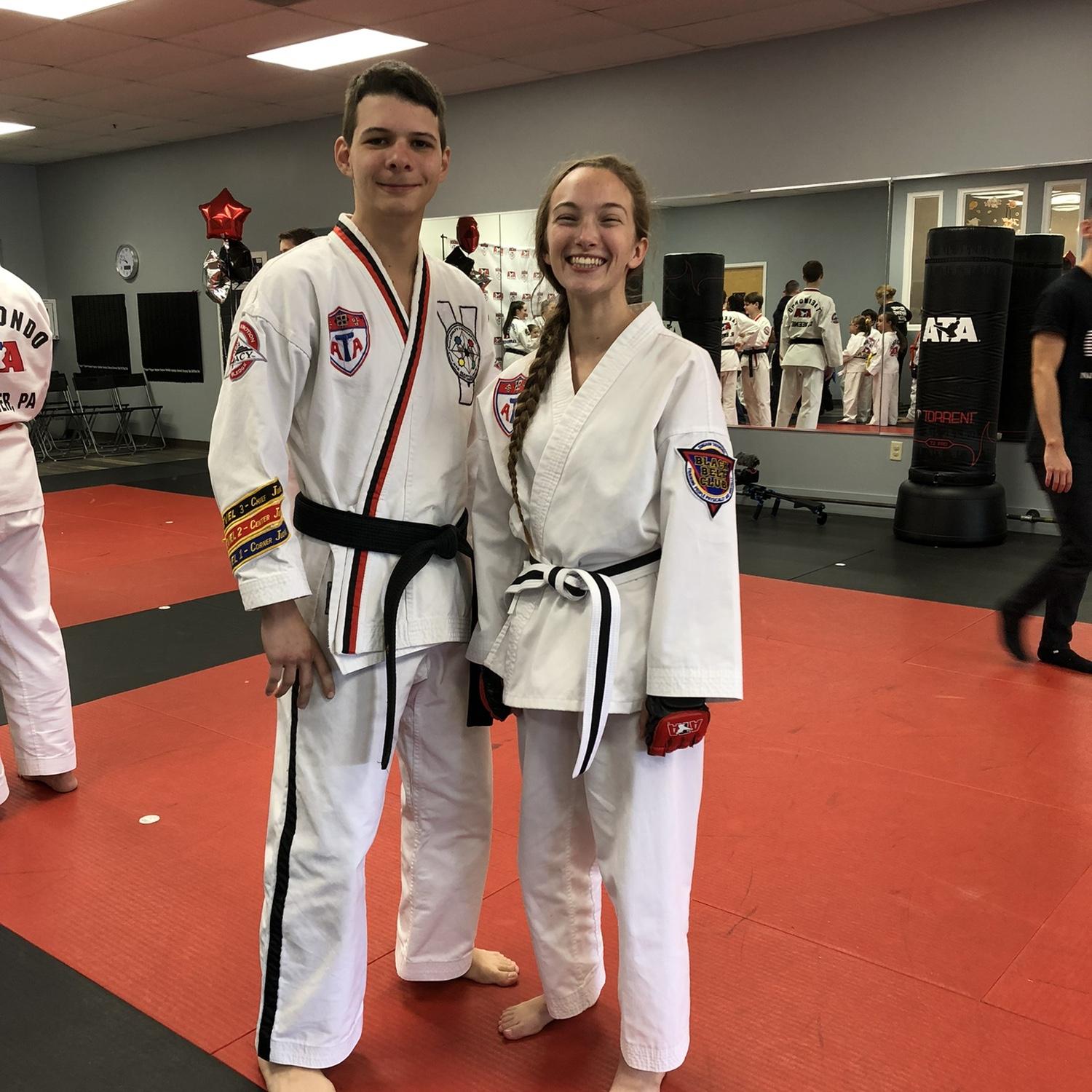 First ever picture together - Hanna’s first belt promotions in October 2019