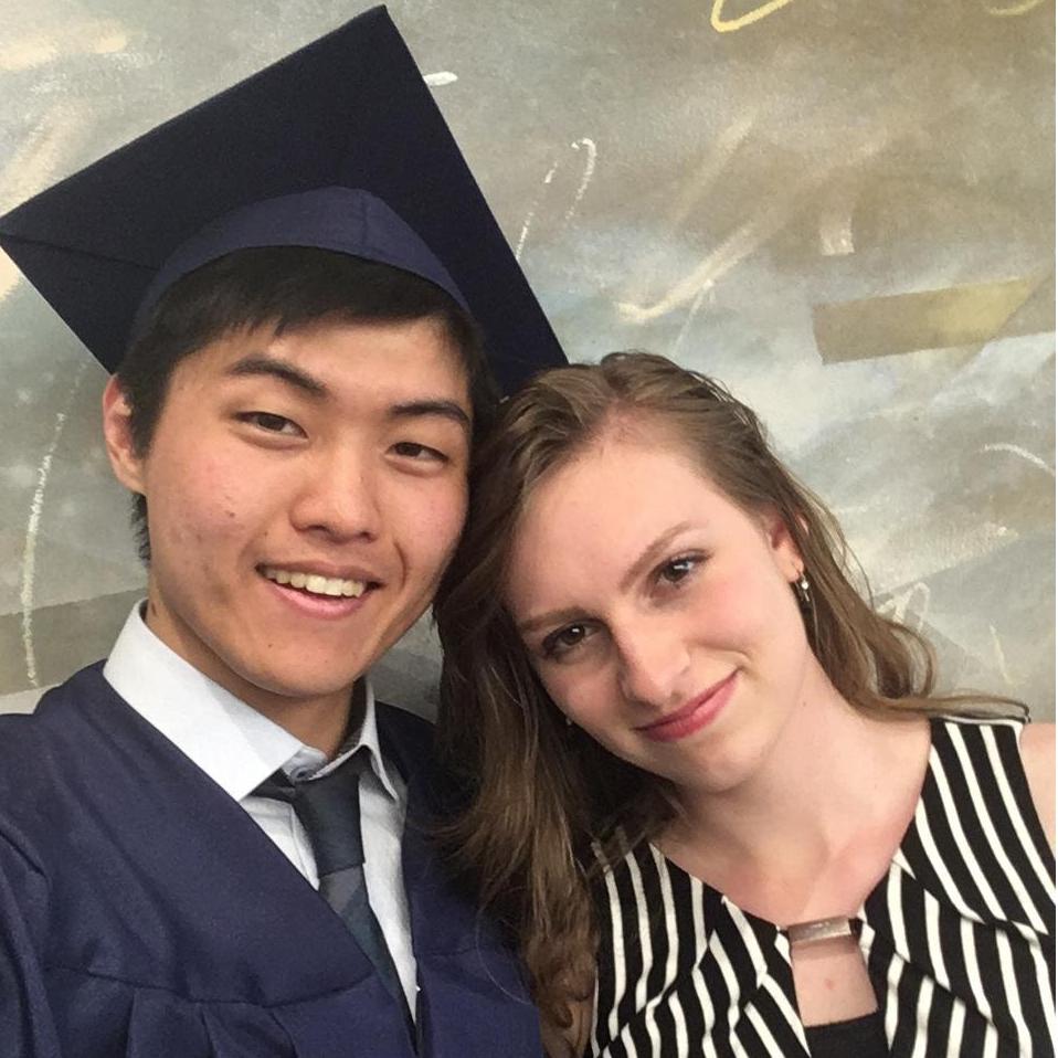 A selfie at Yong's graduation. We took the photo in the music building. We respect each other's musical background. (05/2018)