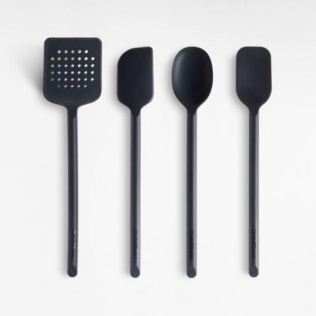 Crate & Barrel Black Silicone Utensil, Set of 4