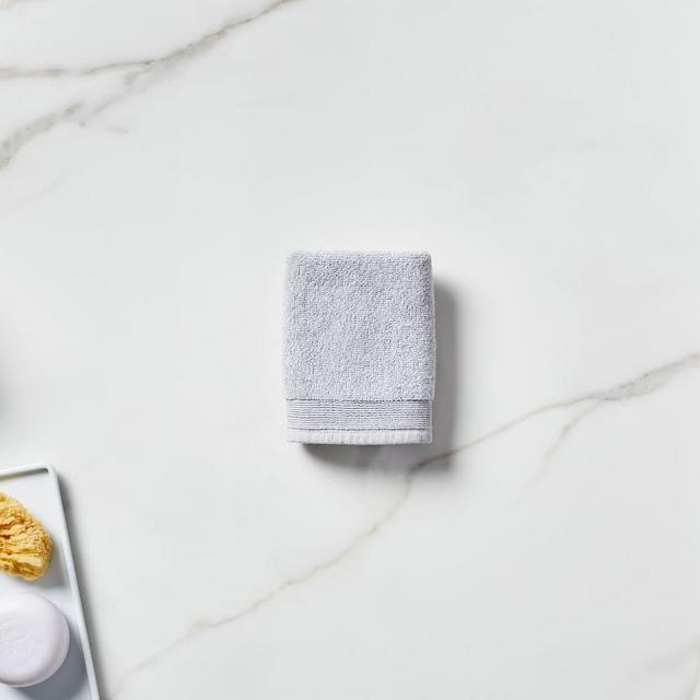 Plush Fibrosoft Organic Towel, Washcloth, Frost Gray Melange