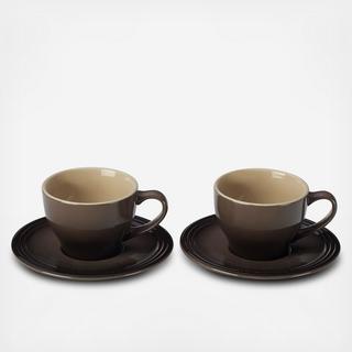 Cappuccino Cup & Saucer, Set of 2