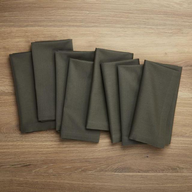 Fete Olive Green Cotton Napkins, Set of 8